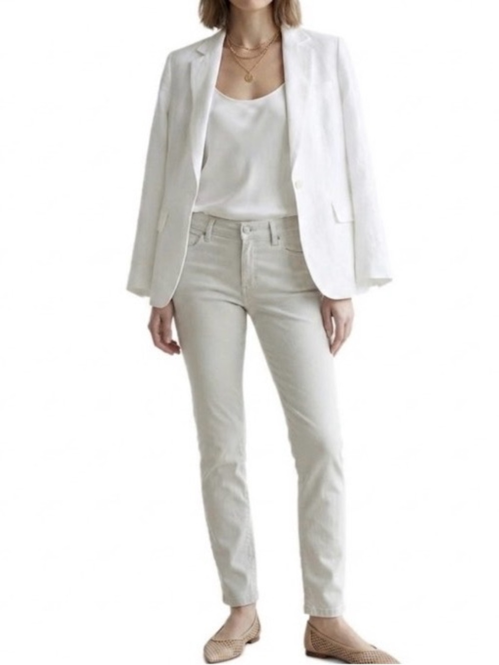 ’S MAX MARA Slim Fit Jeans US 8 Beige Neutral Designer Denim EUC